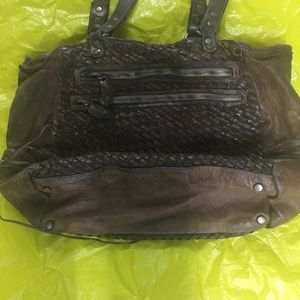 Butter soft Italian woven leather large carry bag